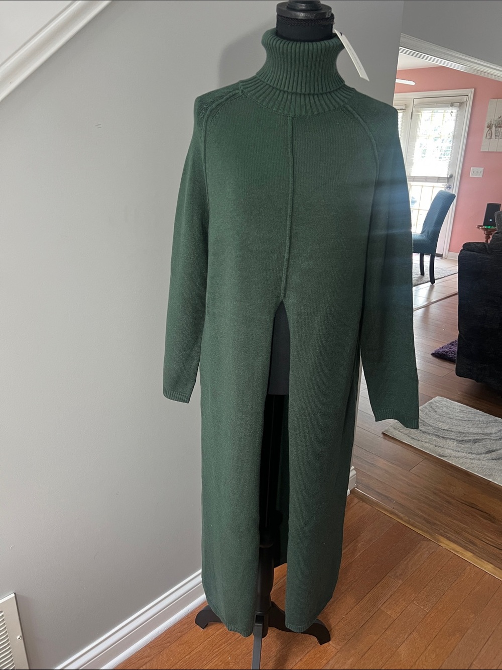 Mimosa Long Turtleneck Sweater in Dark Green